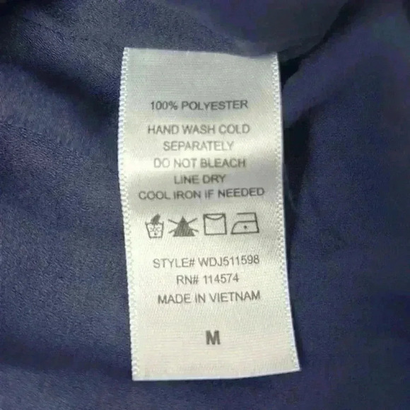 Pleoine Women's Polka Dot Faux Wrap Tie Blouse Navy with dots Green Size M - Picture 5 of 14